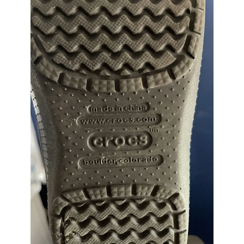 Crocs Mens Top Sider Dark Brown, Light Brown Accents  Size 8